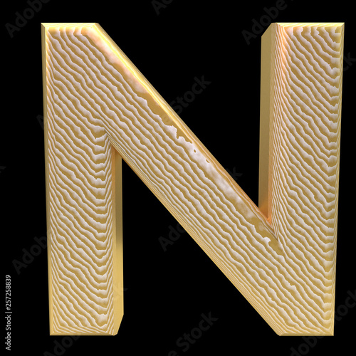 Obraz na płótnie Golden stripe letter n w salonie