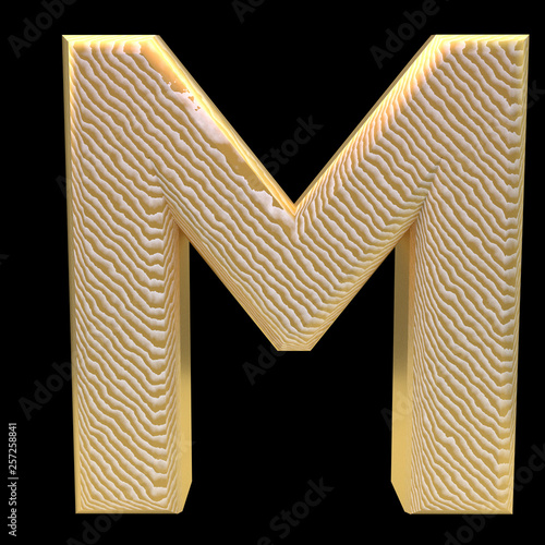 Obraz na płótnie Golden stripe letter m w salonie