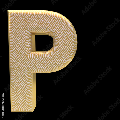Golden stripe letter p