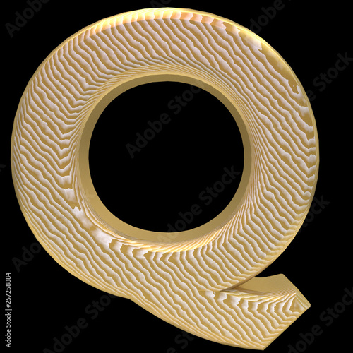 Obraz na płótnie Golden stripe letter q w salonie