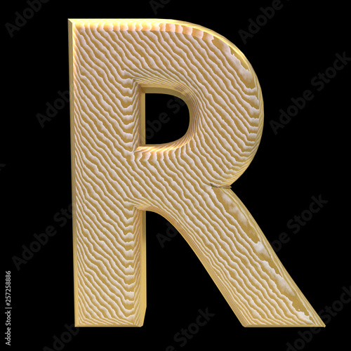 Golden stripe letter r
