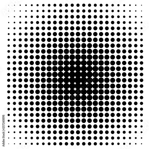 Circle in Halftone, Halftone Dot Pattern, Vector Illustration.