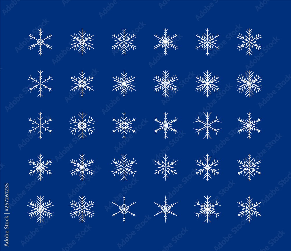 Big Set of Snowflakes Winter Christmas Xmas Design Vector Elements. Big Set of Snowflakes Winter Christmas Xmas Design Vector Elements.