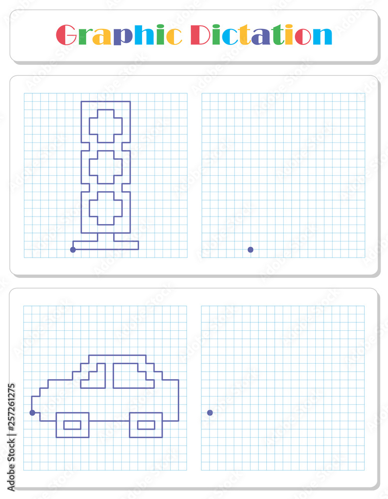 Copy the graphic picture. Worksheet for kids Stock Vector | Adobe Stock