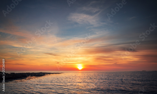 Sunset over Sea in North Wales