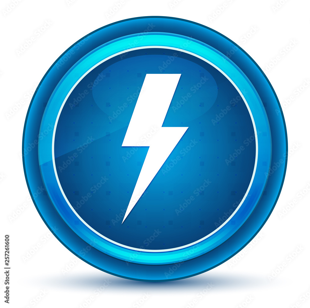 Lightning bolt icon eyeball blue round button Lightning bolt icon eyeball blue round button