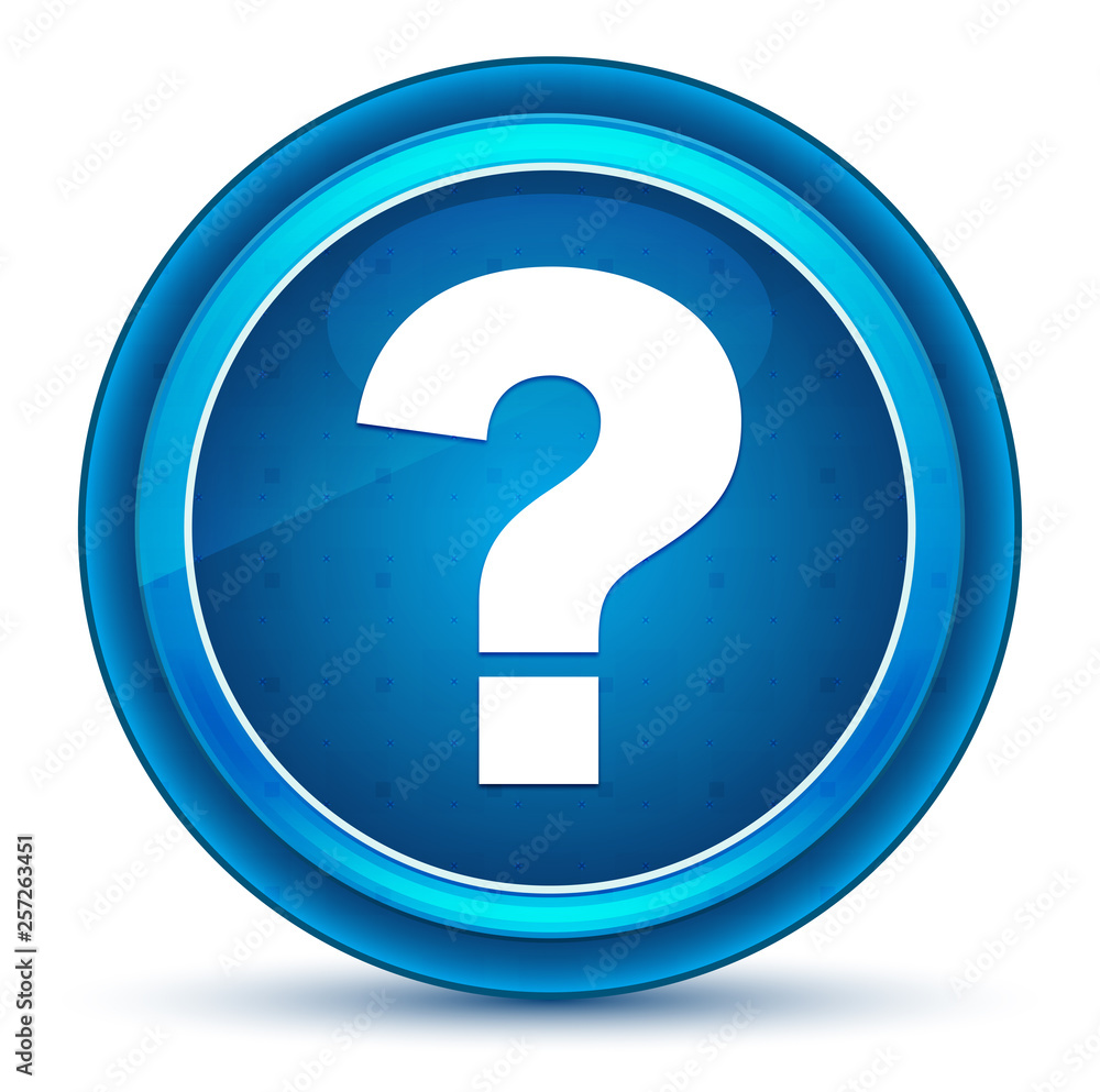 Question mark icon eyeball blue round button Question mark icon eyeball blue round button