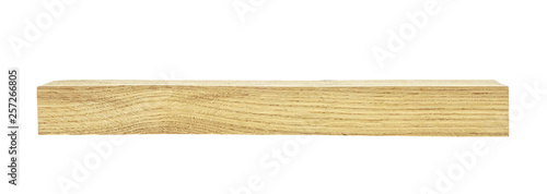 Single wooden beam isolated on a white background