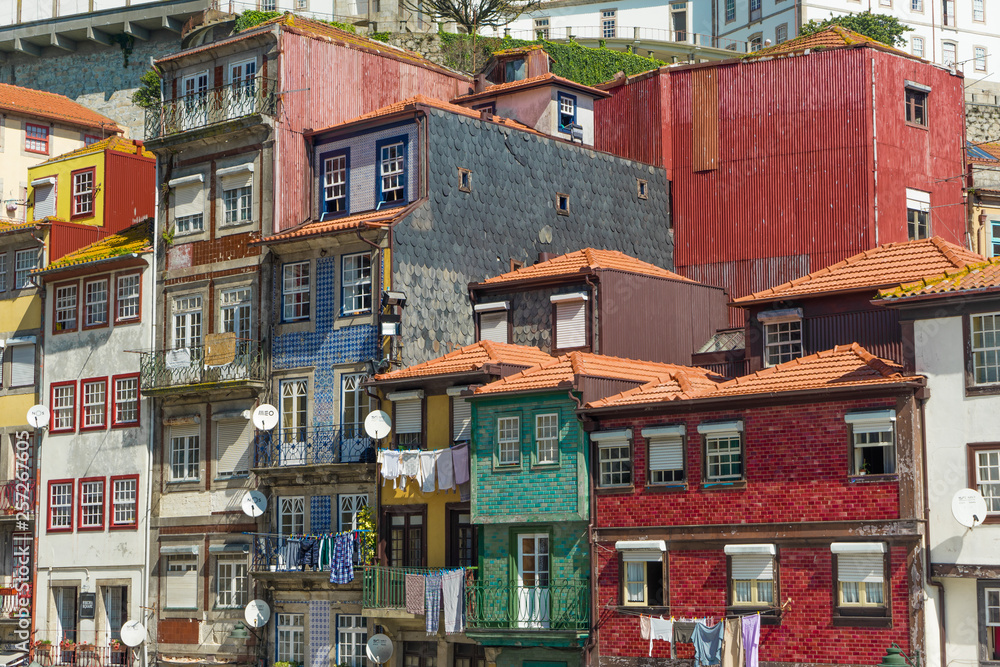 Colorful traditional houses in old town Porto, Portugal