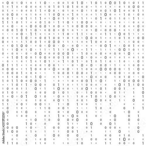 Background With Digits On Screen. binary code zero one matrix white background. banner, pattern, wallpaper. Abstract Matrix Background. Binary Computer Code. Coding. Hacker concept. Vector Background