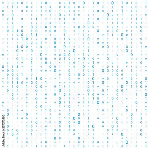 Background With Digits On Screen. binary code zero one matrix white background. banner, pattern, wallpaper. Abstract Matrix Background. Binary Computer Code. Coding. Hacker concept. Vector Background