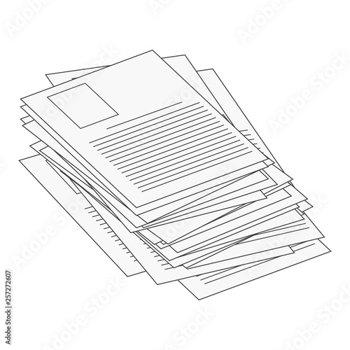 heap, stack of paper document file web icon vector symbol icon design. Beautiful illustration isolated on white background