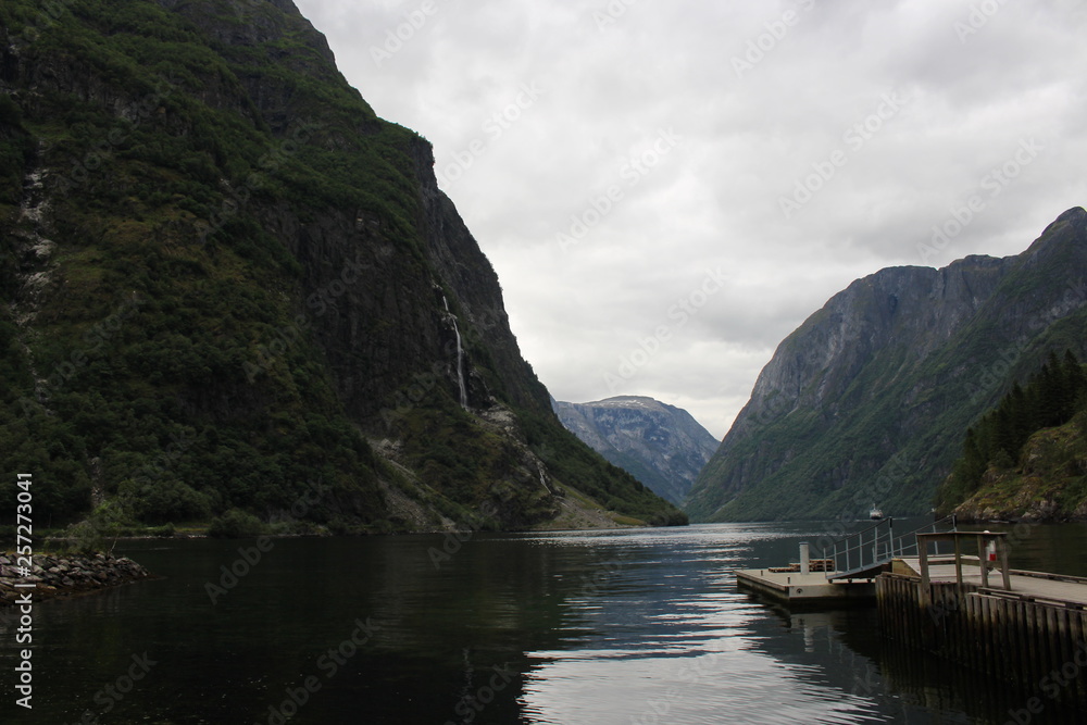 Fototapeta premium Cloudy Fjord Norwegian