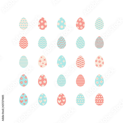 Set of easter eggs. Vector illustration.