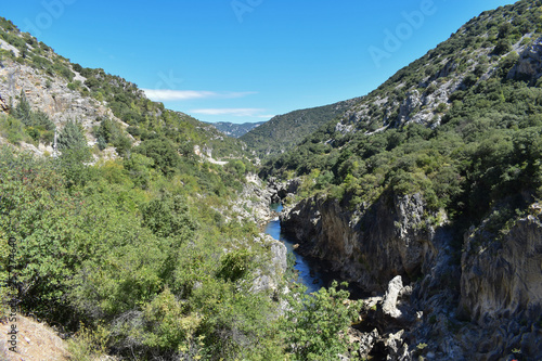 The Hérault river in the direction of Le Pont du Diable, in France