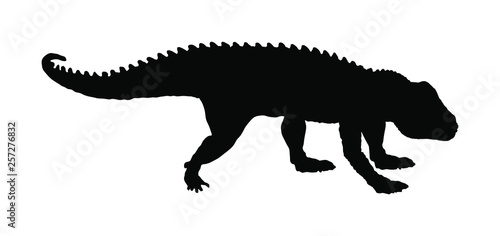 Postosuchus vector silhouette isolated on white background. Dinosaurs symbol. Jurassic era. Dino sign.