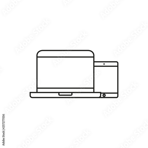 Personal devices with empty screens isolated on white. Smartphone and tablet icons in simple vector style.
