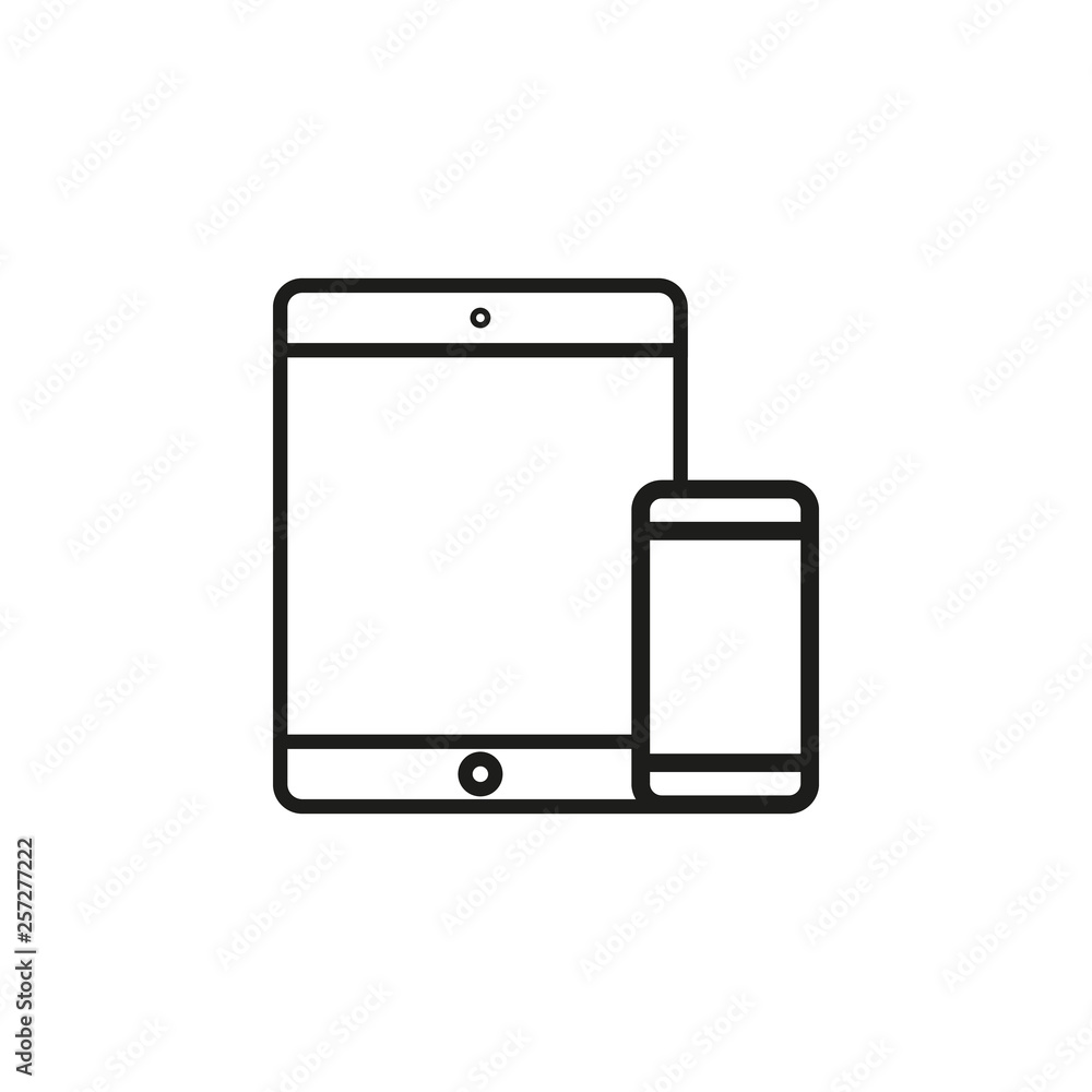 Simple smartphone with tablet icon. Vector illustration. Simple smartphone with tablet icon. Vector illustration.