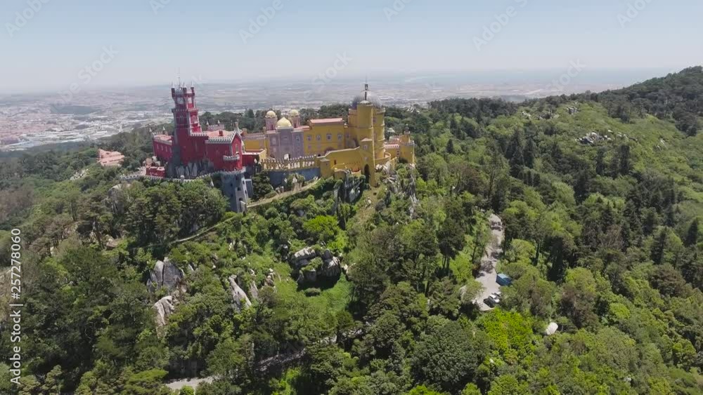 Aerial view of Pena National Palace, Sintra, Portugal Aerial view of Pena National Palace, Sintra, Portugal