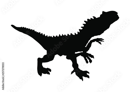 Kind of dinosaur vector silhouette isolated on white background. Dinosaurs symbol. Jurassic era. Dino sign. T Rex  Tyrannosaurus shadow.