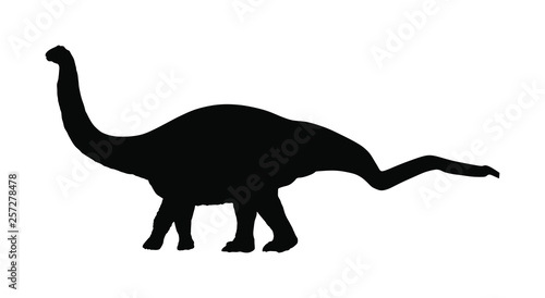 Dinosaur brachiosaurus  brontosaurus  diplodocus vector silhouette illustration isolated on white background.