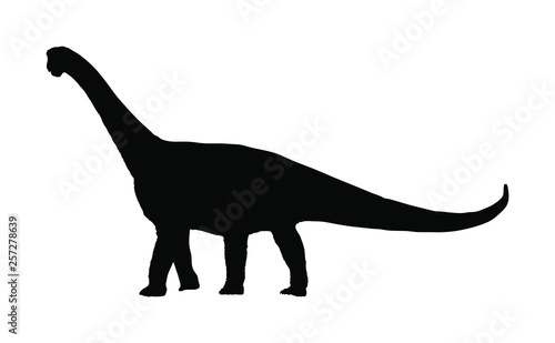 Brontosaurus vector silhouette isolated on white background. Dinosaurs symbol. Jurassic era. Dino sign.