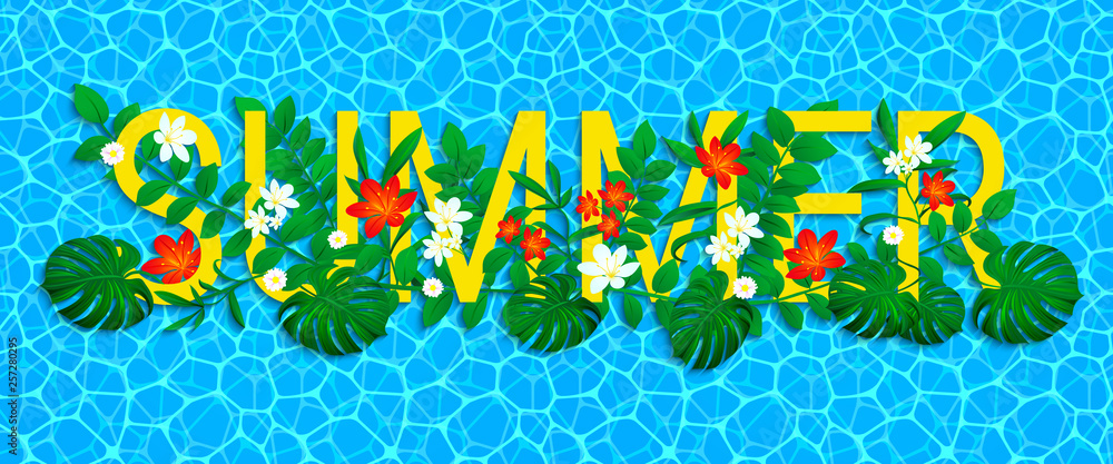 Quadro em tela hello summer vector illustration
