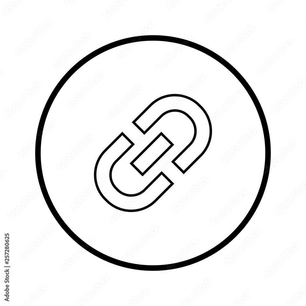 Link icon vector. Hyperlink chain symbol, Stroke Chain Link icon vector. Hyperlink chain symbol, Stroke Chain