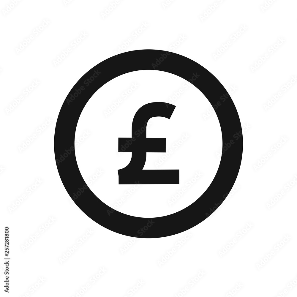 Pound sign, coin isolated on white background. Money, currency icon. Cash symbol. Business, economy concept. Vector flat illustration Pound sign, coin isolated on white background. Money, currency icon. Cash symbol. Business, economy concept. Vector flat illustration