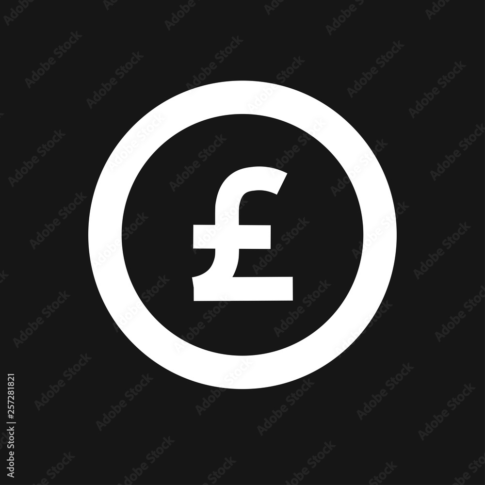 Pound sign, coin isolated on background. Money, currency icon. Cash symbol. Business, economy concept. Vector flat illustration Pound sign, coin isolated on background. Money, currency icon. Cash symbol. Business, economy concept. Vector flat illustration