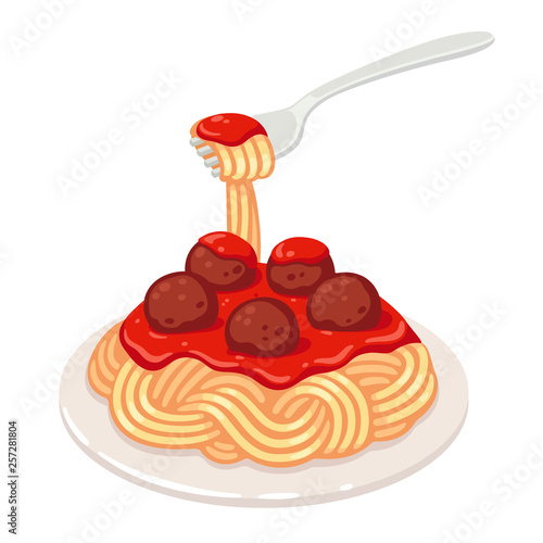Spaghetti with meatballs