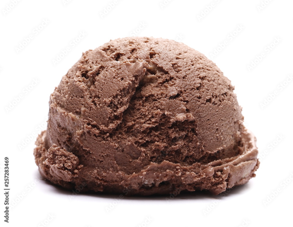 Chocolate ice cream ball isolated on white, series Stock Photo | Adobe Stock