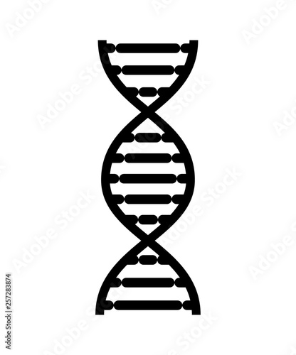 Abstract DNA strand symbol. Isolated on white background. Vector concept illustration.