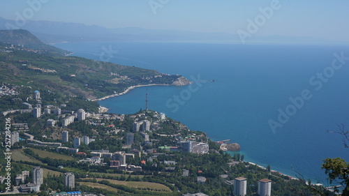 Coastal town bird's-eye view