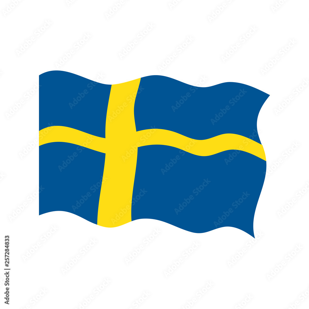 Waving flag of Sweden. Vector illustration design Waving flag of Sweden. Vector illustration design