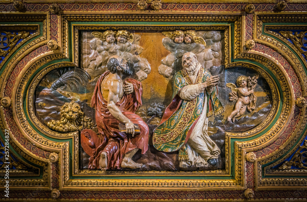 SS Jerome and Philip Neri in the vault Church of San Girolamo della Carità in Rome, Italy.