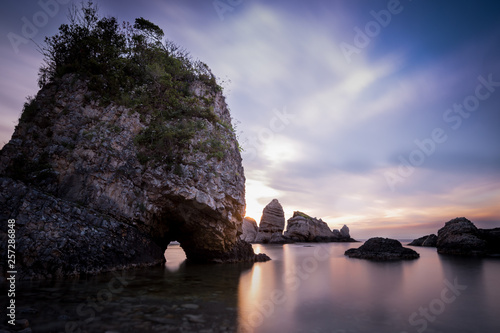 Sunset Coastline with rock formations 