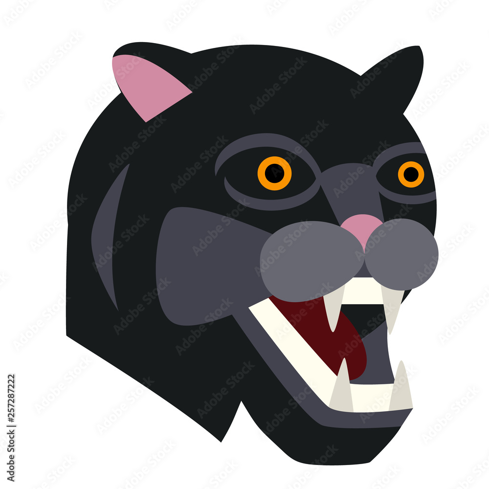 Black panther flat illustration on white