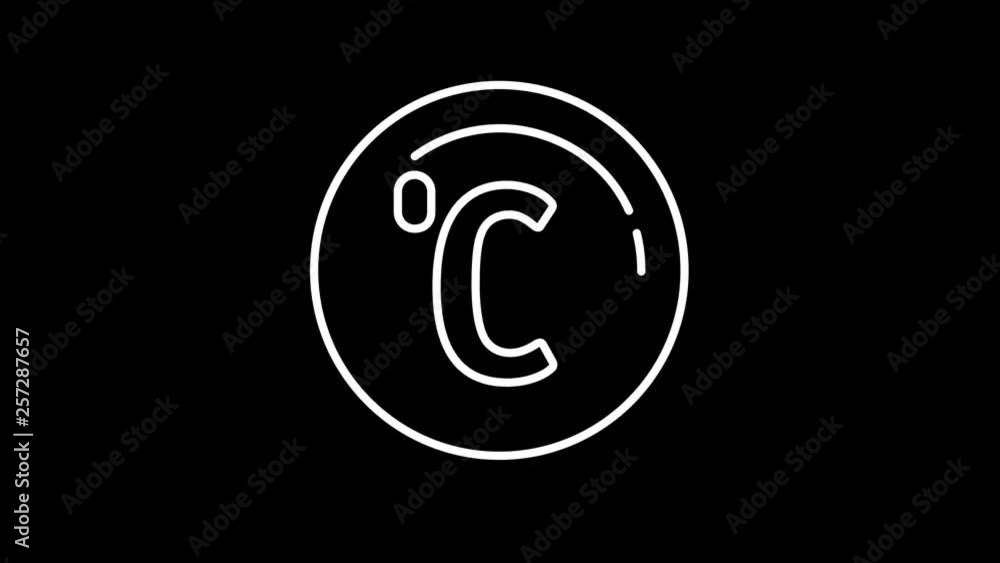 Celsius weather forecast line icon on the Alpha Channel Celsius weather forecast line icon on the Alpha Channel