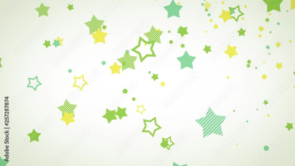 ポップな流れ星エフェクト - グリーン/白背景