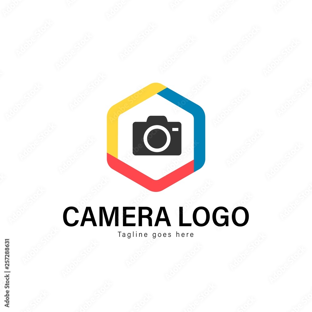 Camera logo template design. Camera logo with modern frame vector design Camera logo template design. Camera logo with modern frame vector design