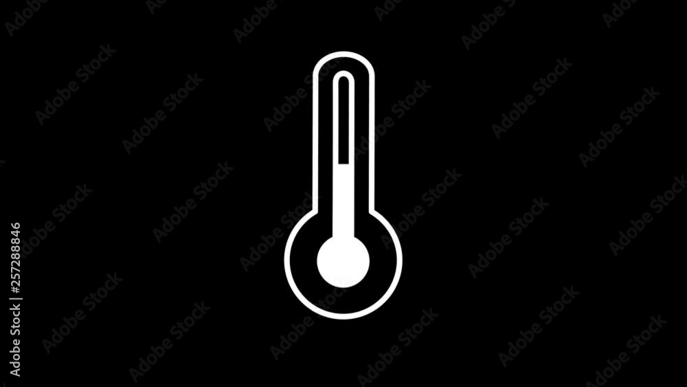 Thermometer weather forecast line icon on the Alpha Channel Thermometer weather forecast line icon on the Alpha Channel