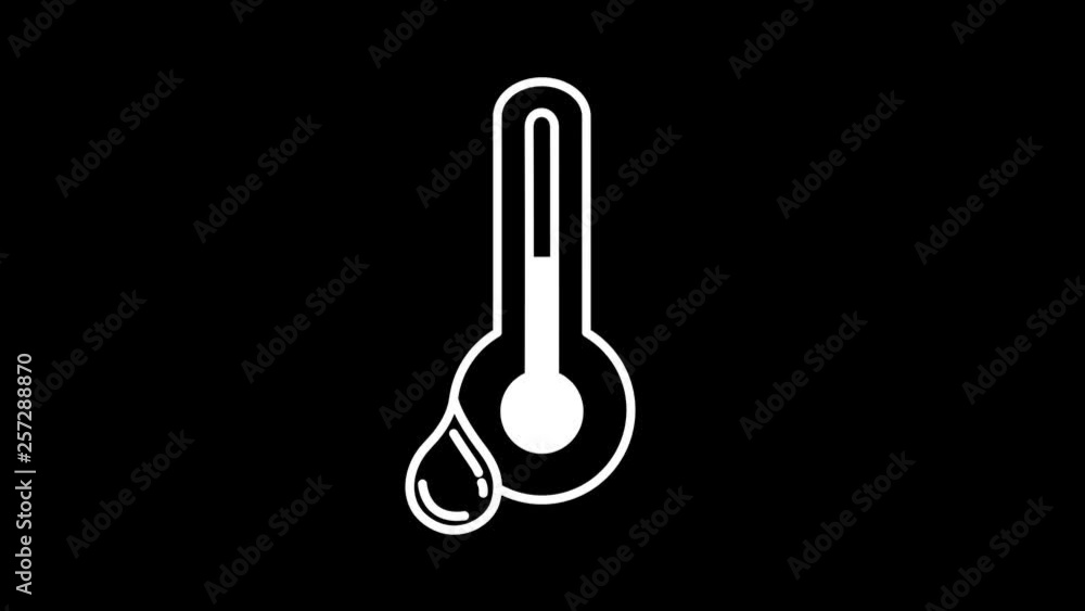 Thermometer and Rain weather forecast line icon on the Alpha Channel Thermometer and Rain weather forecast line icon on the Alpha Channel