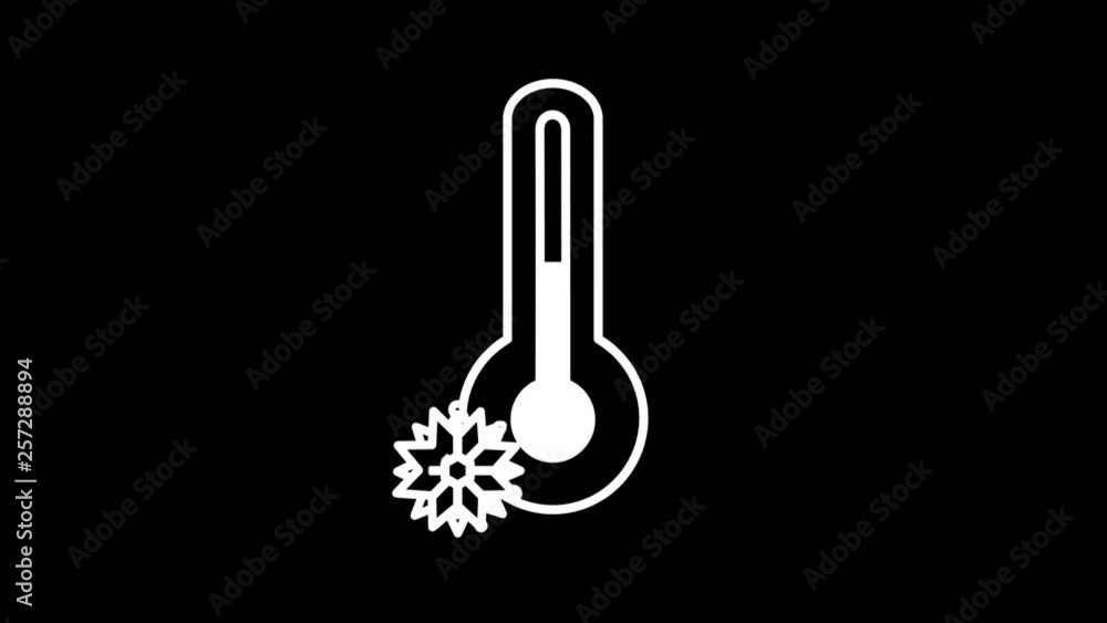 Thermometer and Snow weather forecast line icon on the Alpha Channel Thermometer and Snow weather forecast line icon on the Alpha Channel