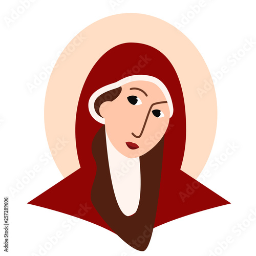 Saint woman flat illustration on white photo