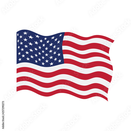 Waving flag of United States. Vector illustration design