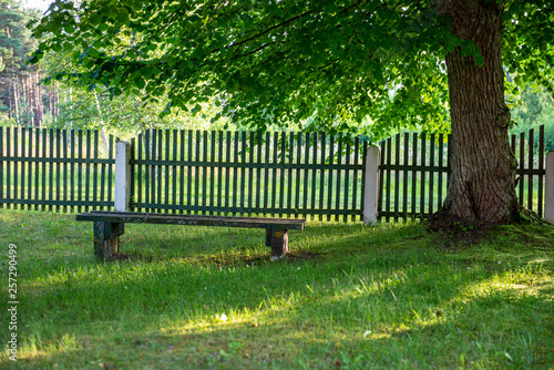 old wooden fence in countryside park