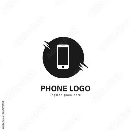 Smart phone logo template design. Smart phone logo with modern frame vector design