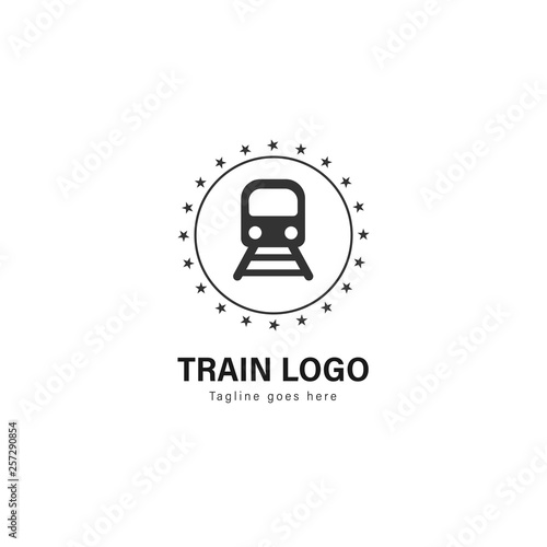 Train logo template design. Train logo with modern frame vector design