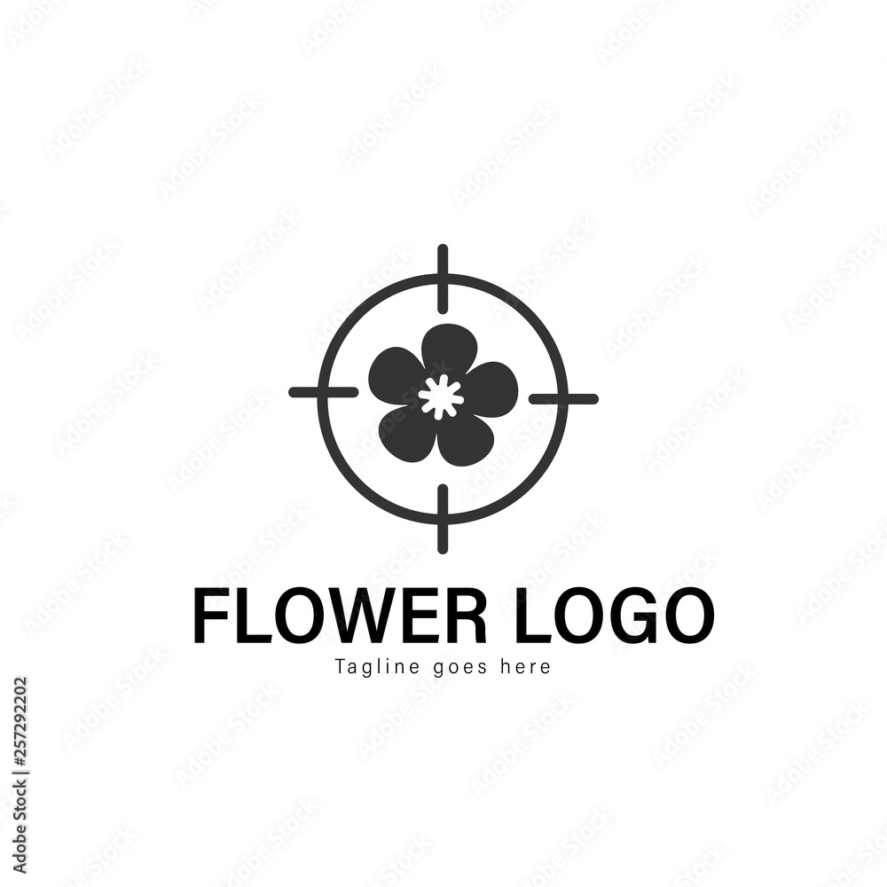 Flower logo template design. Flower logo with modern frame vector design Flower logo template design. Flower logo with modern frame vector design